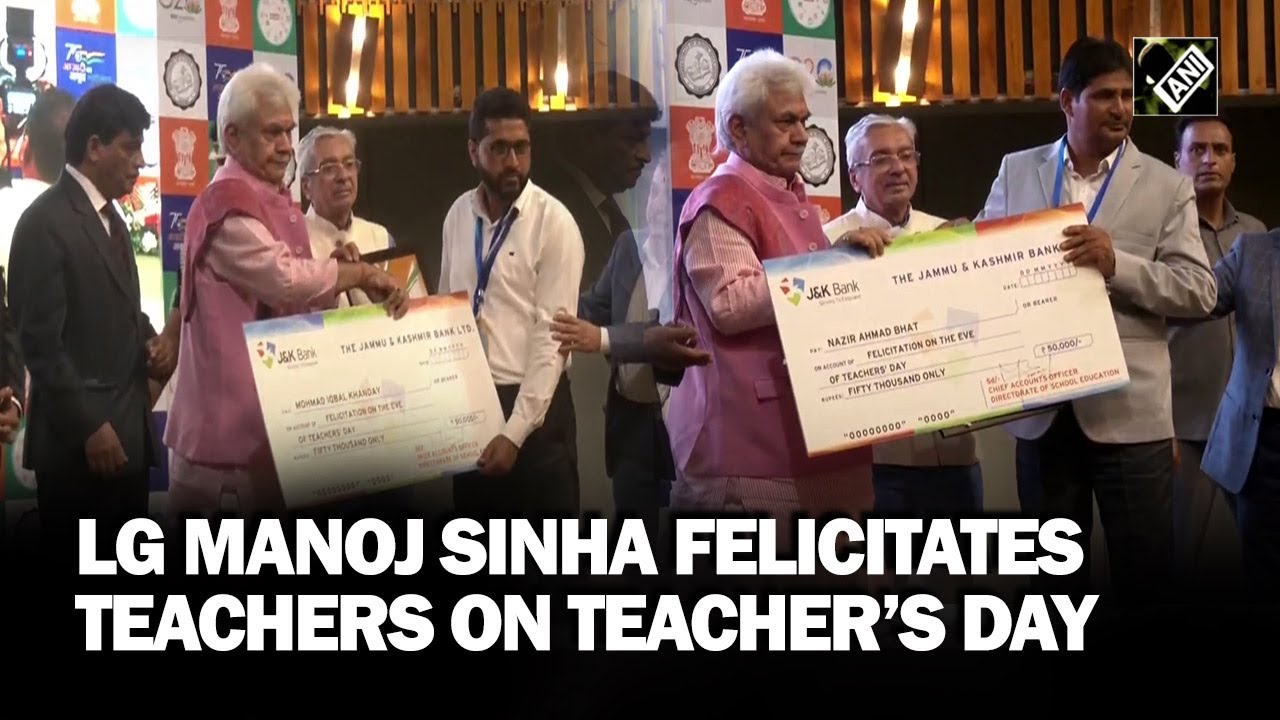 Teacher’s Day: J&K LG Manoj Sinha felicitates teachers in Srinagar