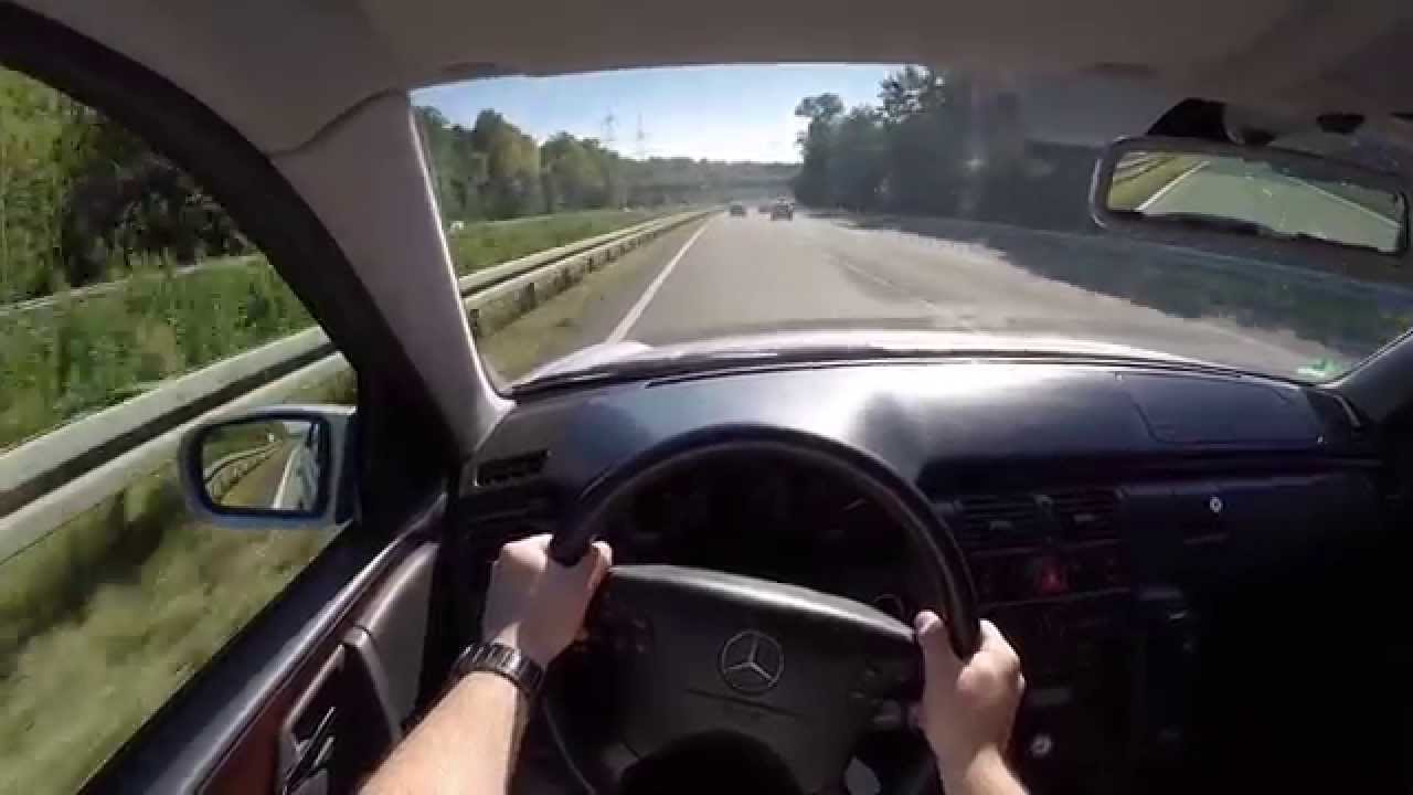 Mercedes-Benz E220 CDI (2001) on German Autobahn - POV Top Speed Drive
