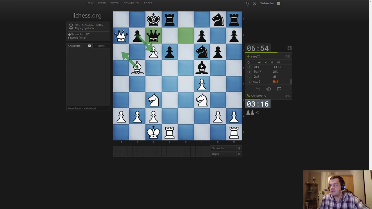 Échecs classiques #94 : Christopho vs serg76 (Défense Moderne)