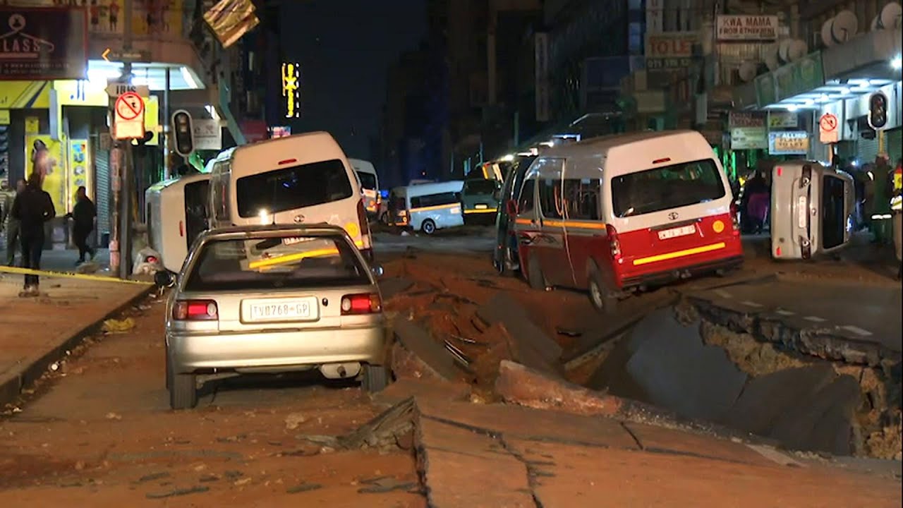 Aftermath of suspected gas explosion in Johannesburg
