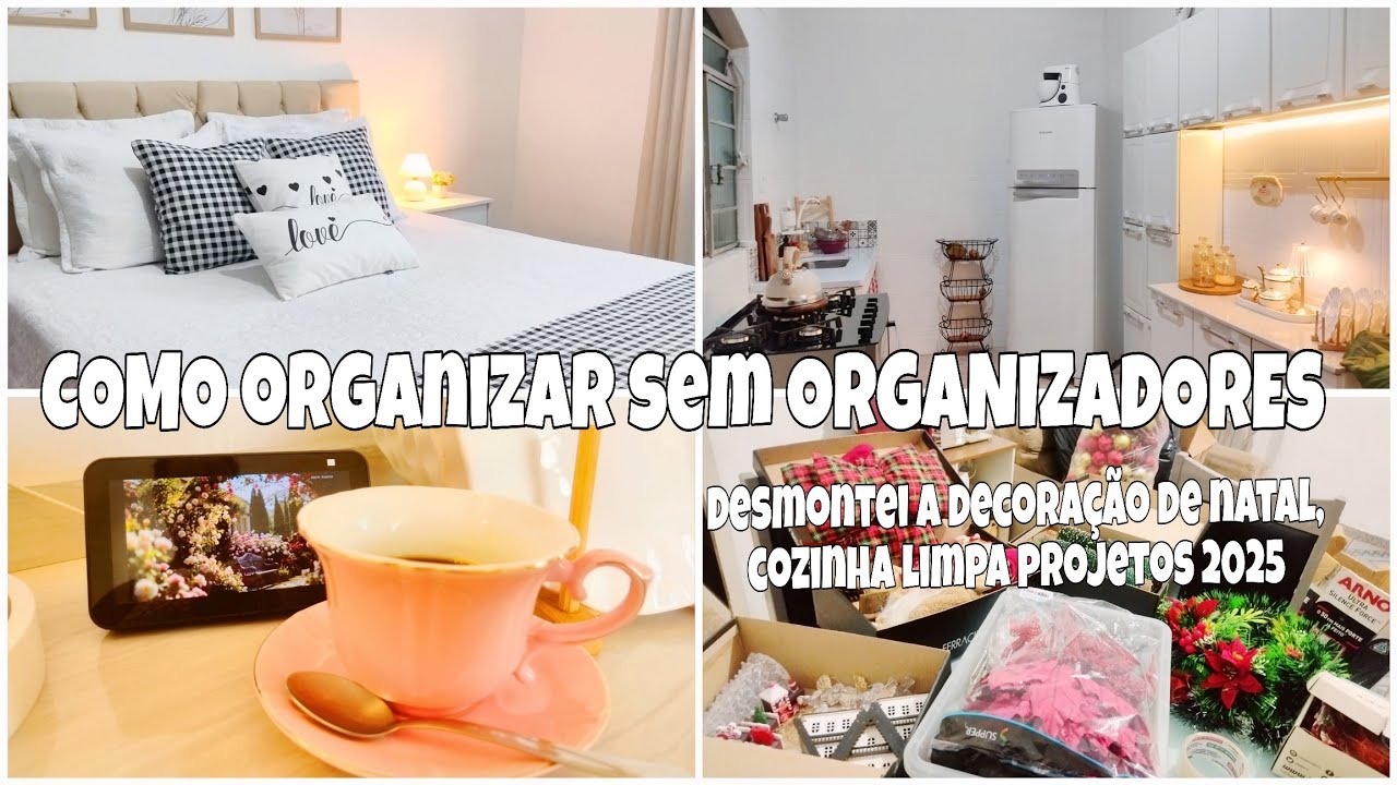 ROTINA/DESMONTANDO A DECORAÇÃO DE NATAL/LIMPEI A COZINHA/CAMA POSTA/PROJETOS E SONHOS COM A CASA 