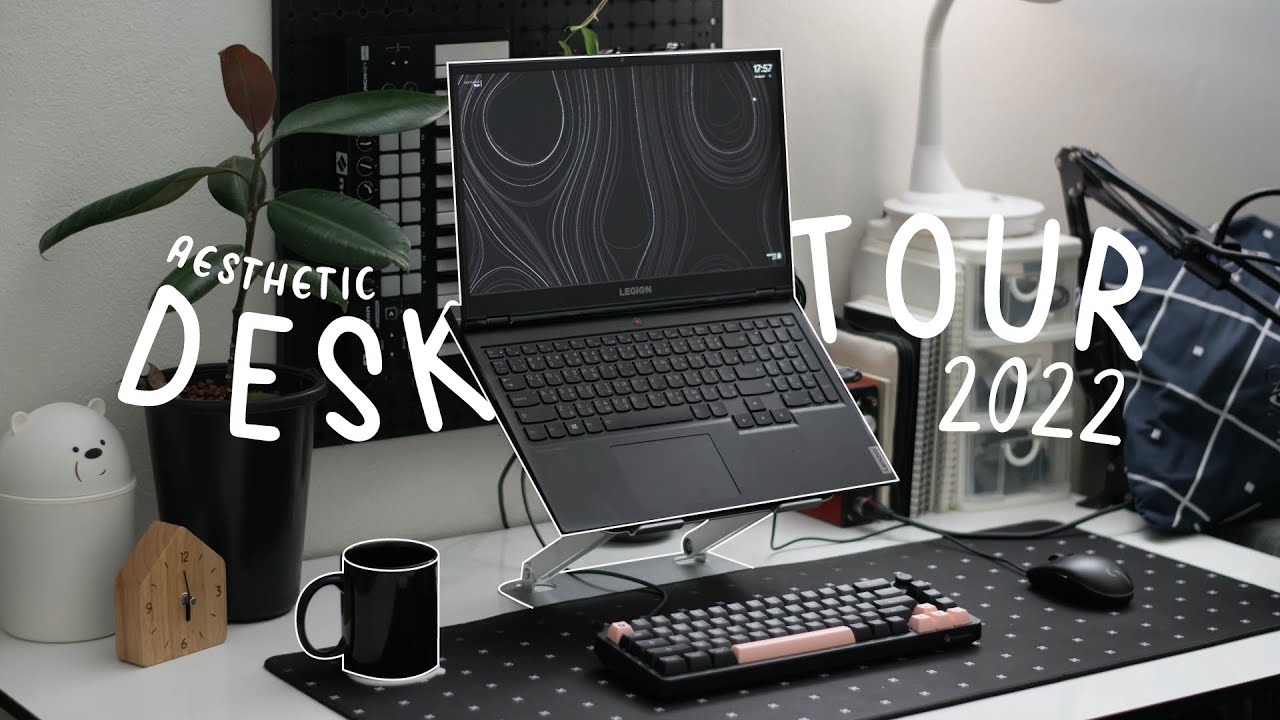 my aesthetic desk tour | studying, productivity, gaming 📚 (2022)