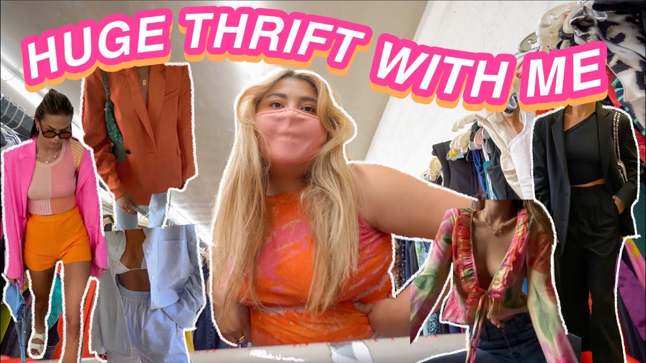 thrift with me for trendy SUMMER 2021 outfits. *thrifitng all day* + HUGE try on haul