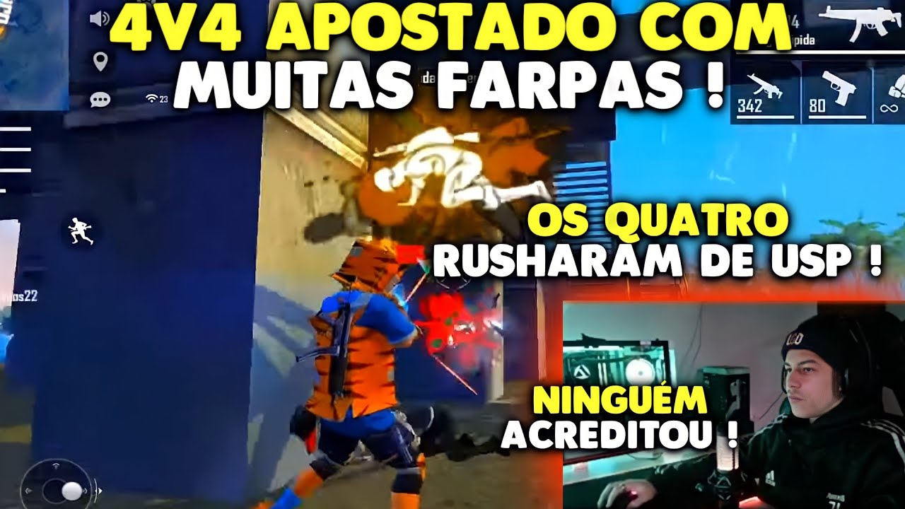 OS 4 RUSHARAM NO TWO9 DE USP - ELE LEVOU OS QUATRO ? 4v4 APOSTADO COM MUITAS FARPAS !