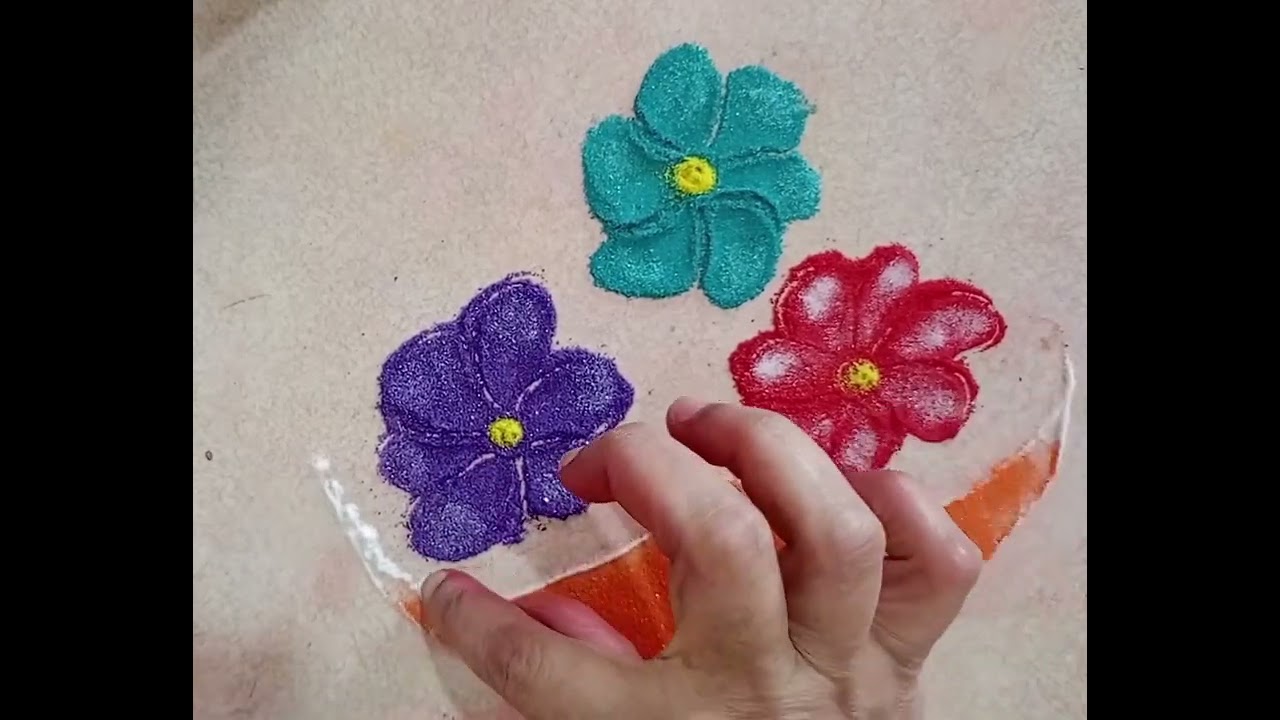 🌸रंगीत फुलांची रांगोळी🌸#youtubevideo #newrangoli #newvideo #videos #viralvideos #rangoli #new #viral