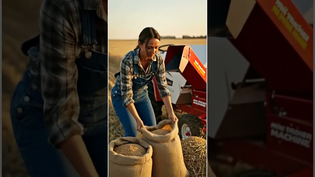Mini Tractor Thresher Machine EASY Work |GreenAgrix