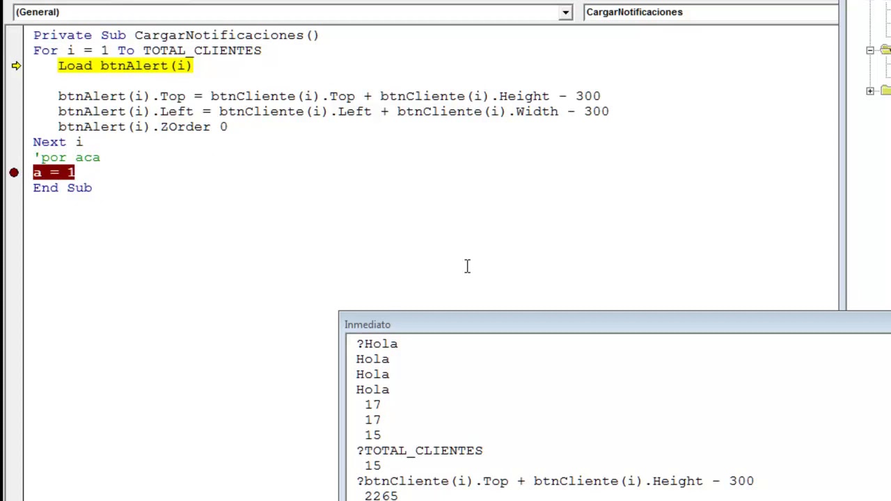 Hacer debug en VB6 (video para un amigo) (Debugueando)