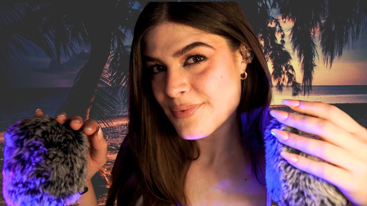 ECHOED ASMR Ti Porto Su Una Spiaggia Tropicale | Whispering, Fluffy Mic, Ear Blowing