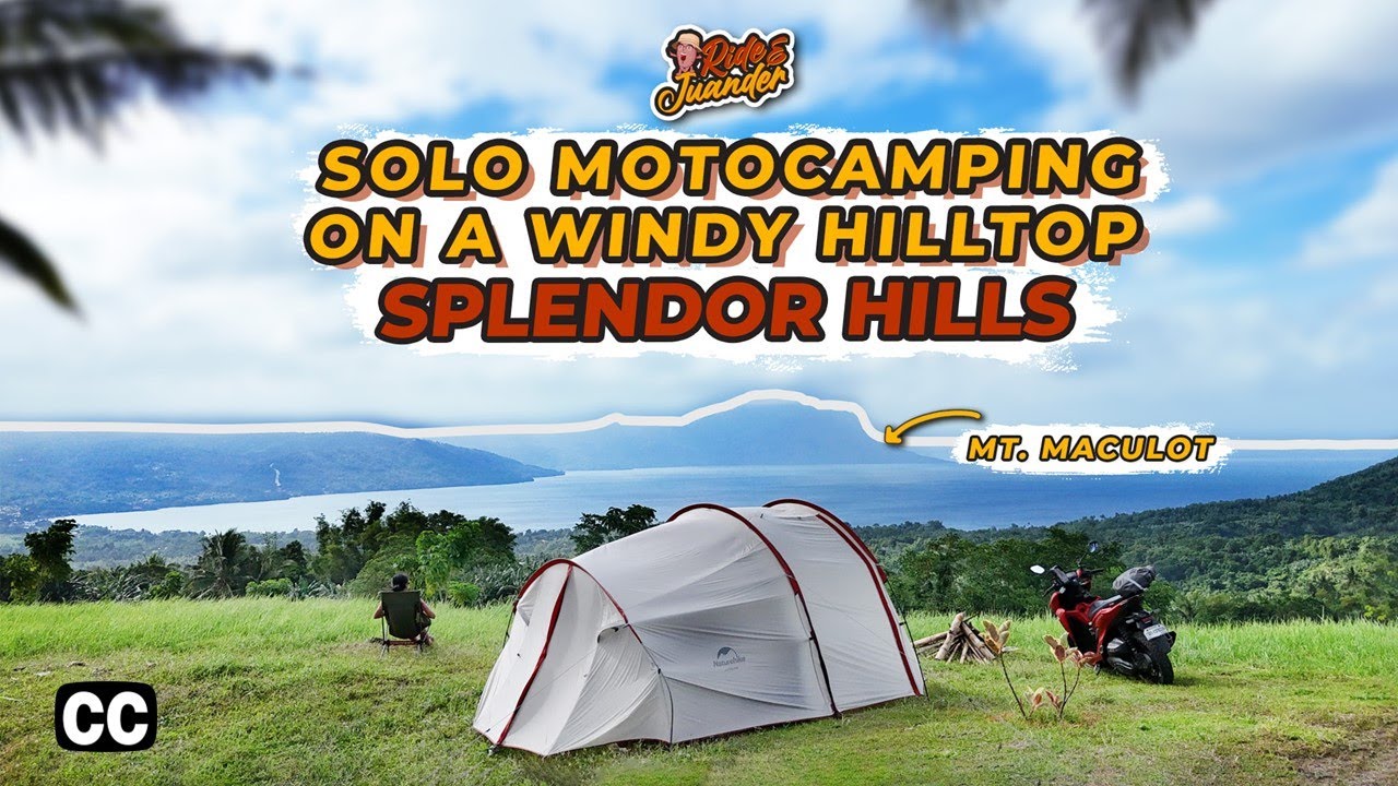 SOLO MOTO CAMPING ON A WINDY HILLTOP | Nature ASMR | Splendor Hills, Tanauan, Batangas