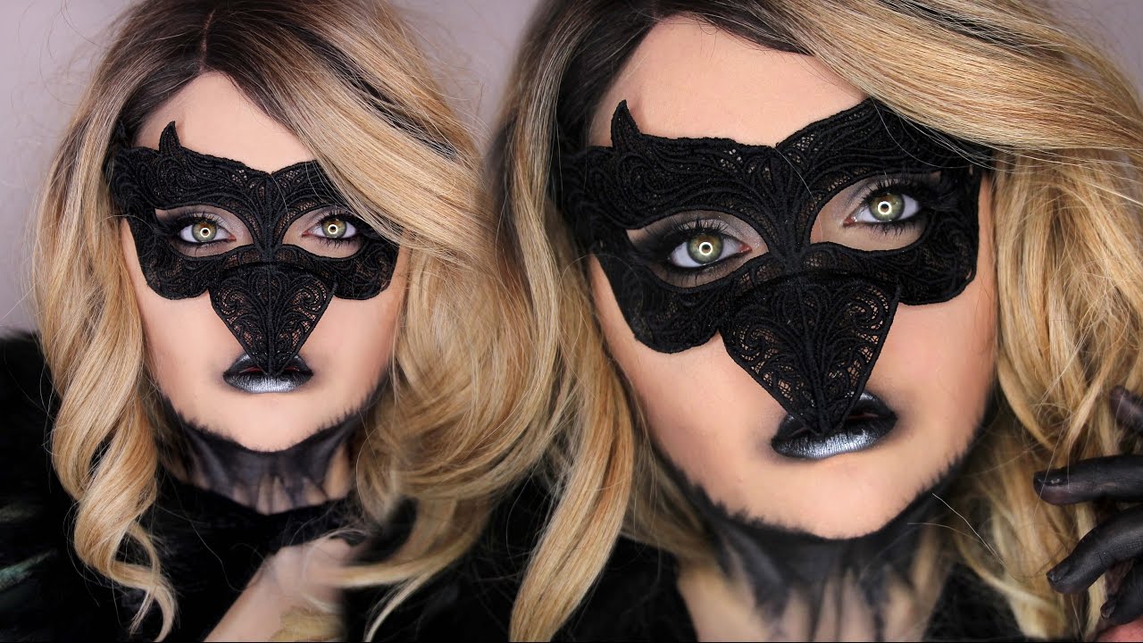 RAVEN MASK | Quick SIMPLE Halloween Costume Makeup Tutorial | RawBeautyKristi