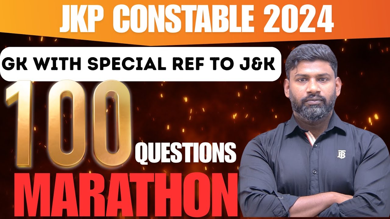 IMP 100 QUESTIONS  // GK WITH SPECIAL REFERENCE TO J&k// JKSSB JKP CONSTABLE 2024 BY REMO SIR
