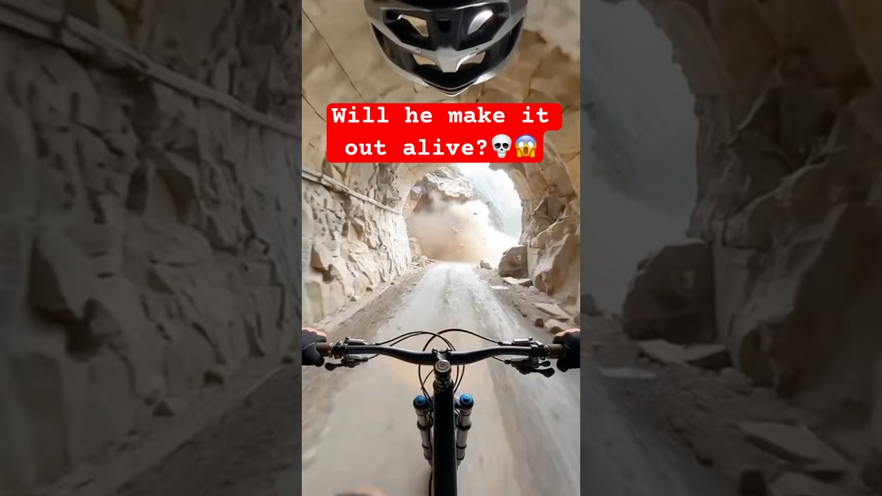 Trapped Inside a Collapsing Tunnel 🚴⛰️ #mountainbiking #adrenalinerush #extremeride