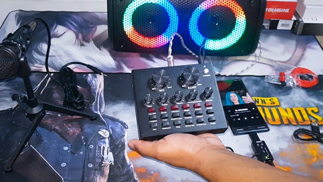 Como conectar correctamente una tarjeta de sonido Dx-v8 live mezcladora de sonido y karaoke