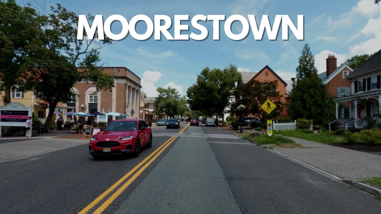 Driving Main Street Moorestown, New Jersey | 4K Drive