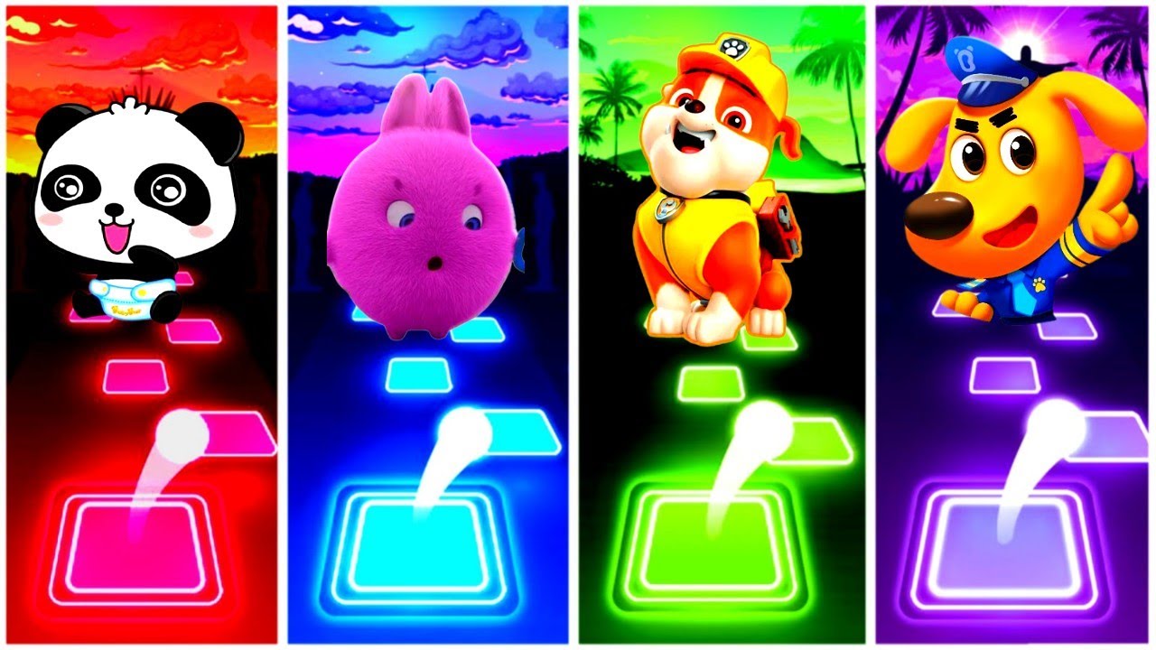 Baby Bus- Sunny Bennies - Paw Patrol - Sheriff Labrador - Tiles Hop Edm Rush  Game 