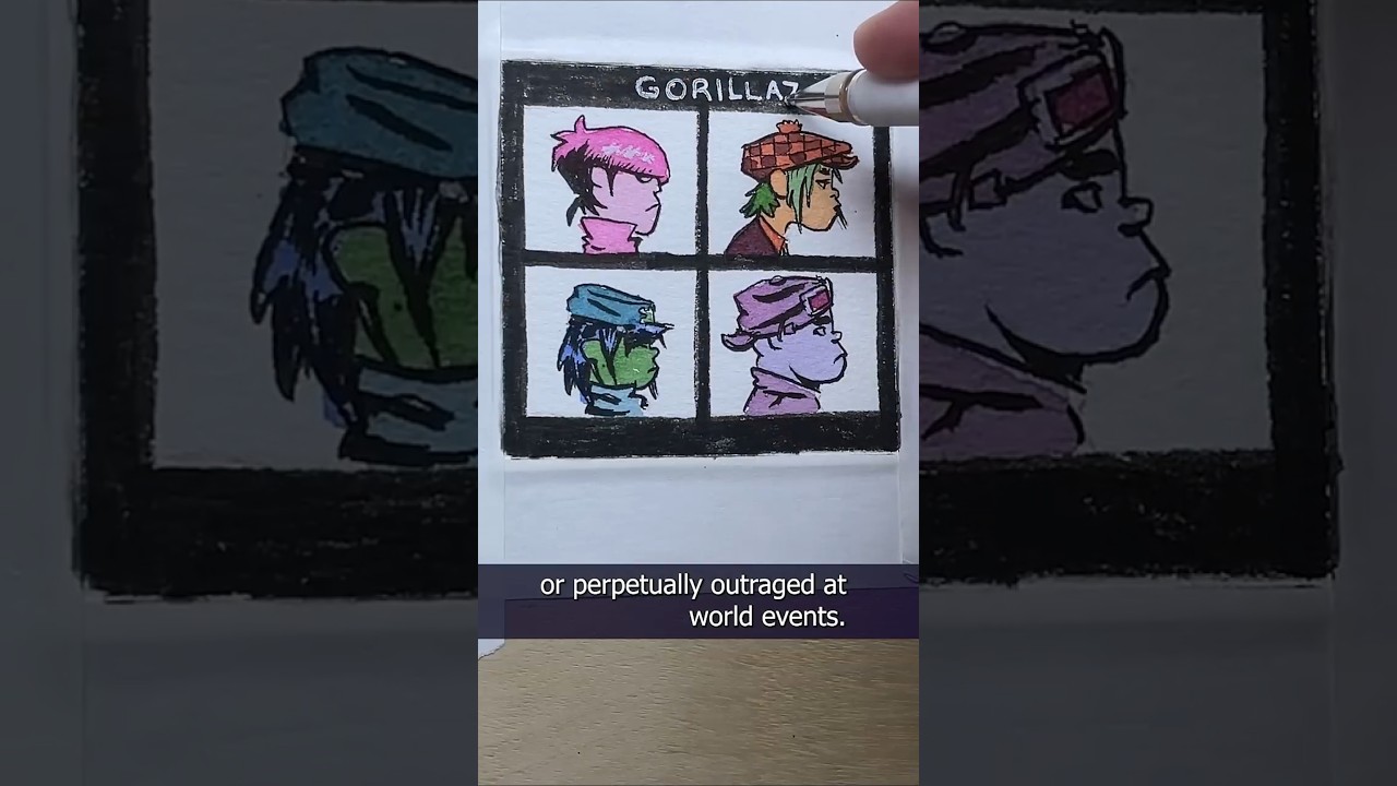 I'm Painting 100 Mini Album Covers and Today I Painted Gorillaz 