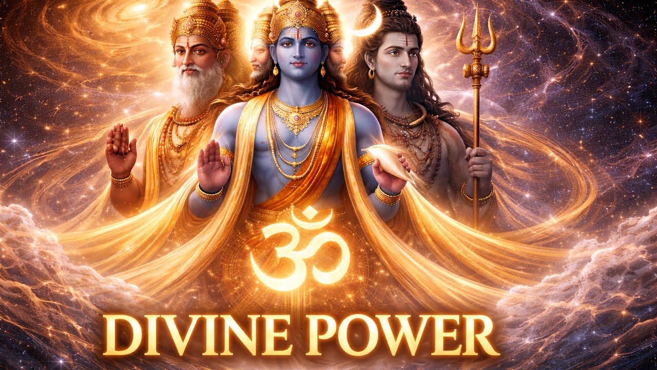 Trimurti Cosmic Power | Brahma Vishnu Mahesh | Divine AI Visual