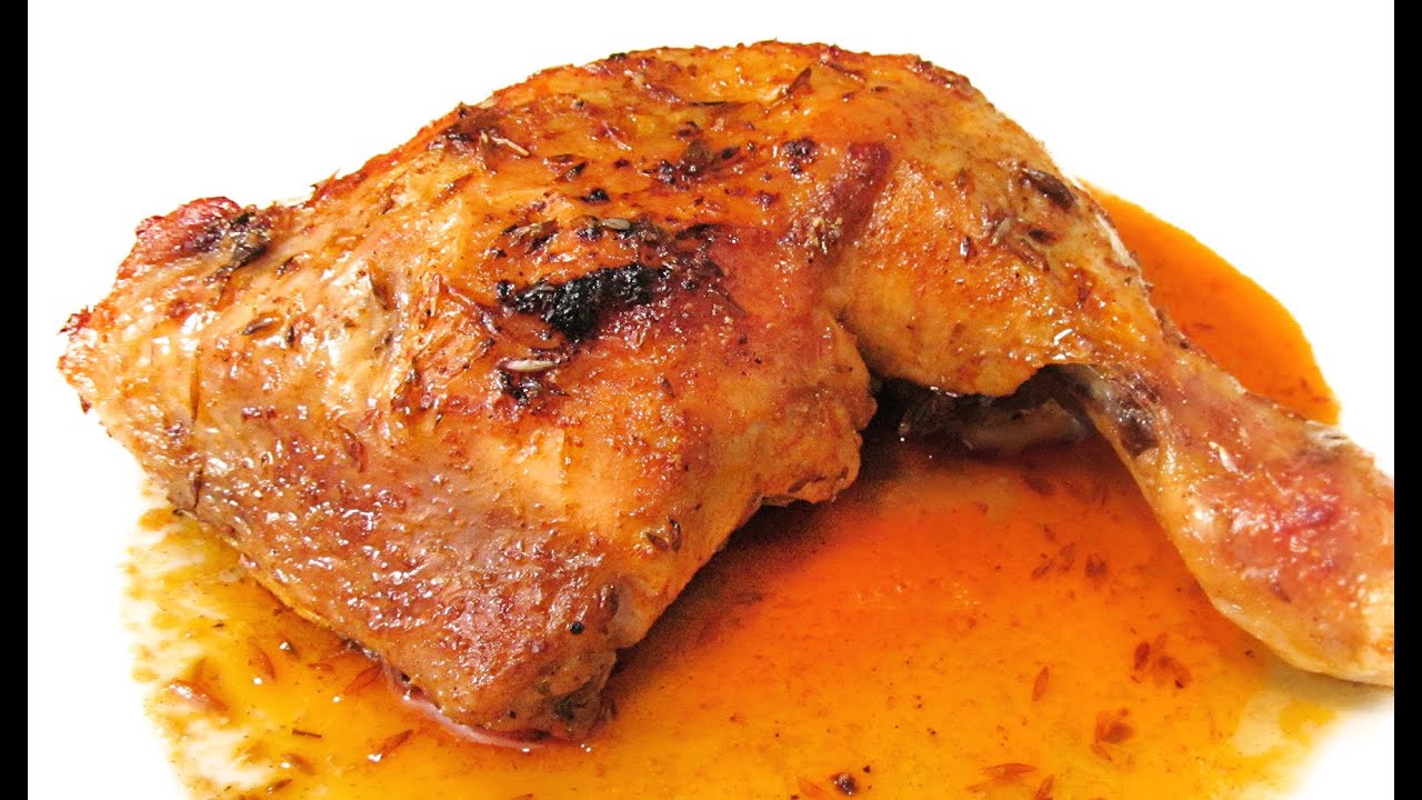 Muslos de pollo asado al horno con especias de adobo