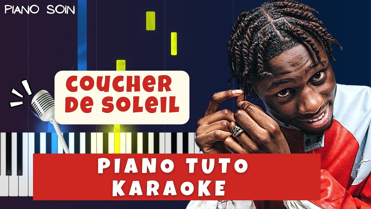 Tiakola - Coucher de soleil (Piano fr Cover Tutoriel KARAOKE Paroles)