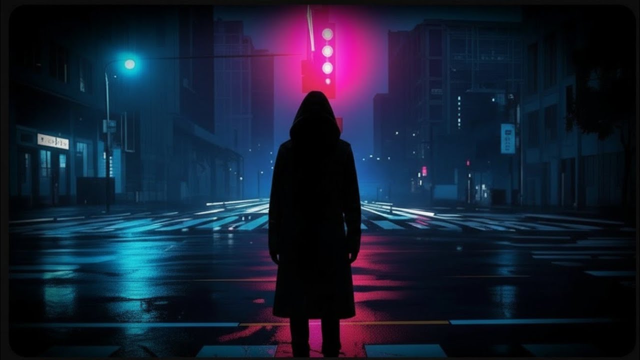 Neon City Crosswalk at Night - Chill Cyberpunk Rain Ambience