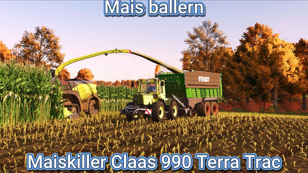 Mais ballern mit dem Claas 990 Terra Trac Maiskiller -LS25 Lunow Multiplayer-