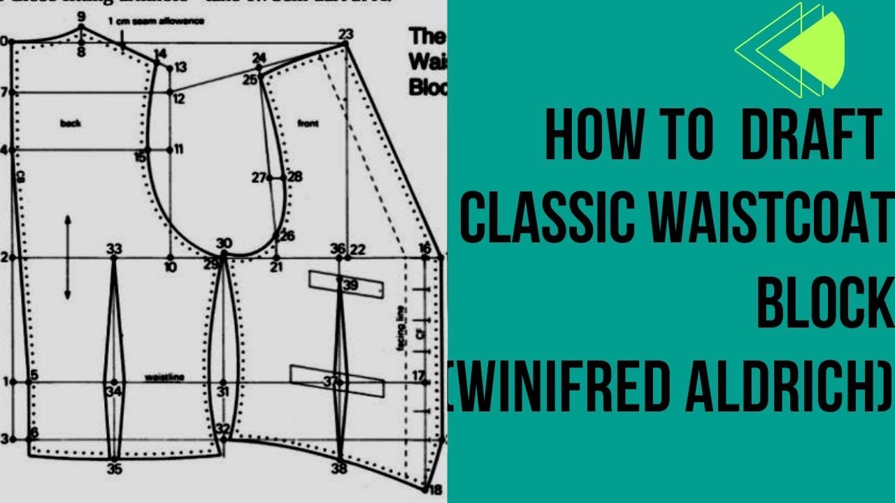 HOW TO DRAFT CLASSIC WAISTCOAT BLOCK (METRIC PATTERN)
