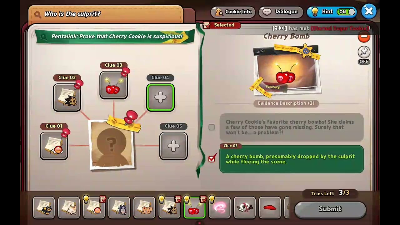 How to get evidence that cherry bomb cookie is the culprit!!