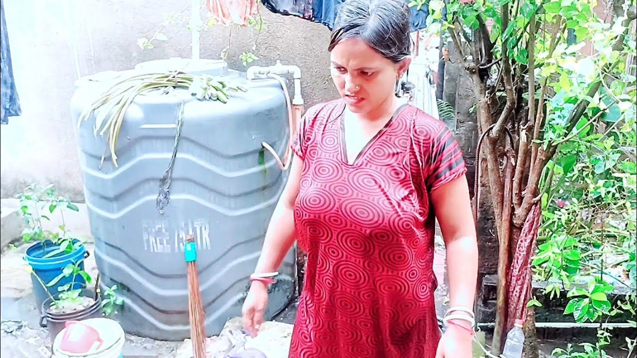 😌আজ বৃষ্টিতে🌨 ভিজেই ঘরের সব কাজ সারলাম।