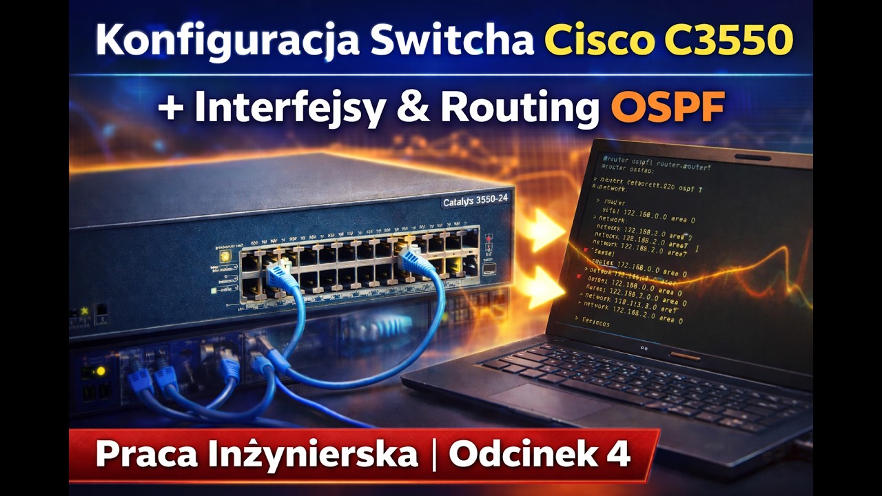 Konfiguracja switcha Cisco od podstaw i routing OSPF | Praca Inżynierska # 4