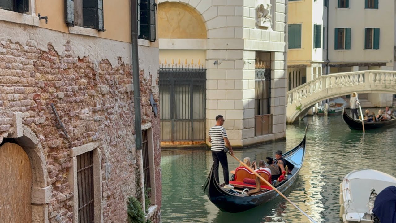Inner part of Venice Grand Canal between buildings