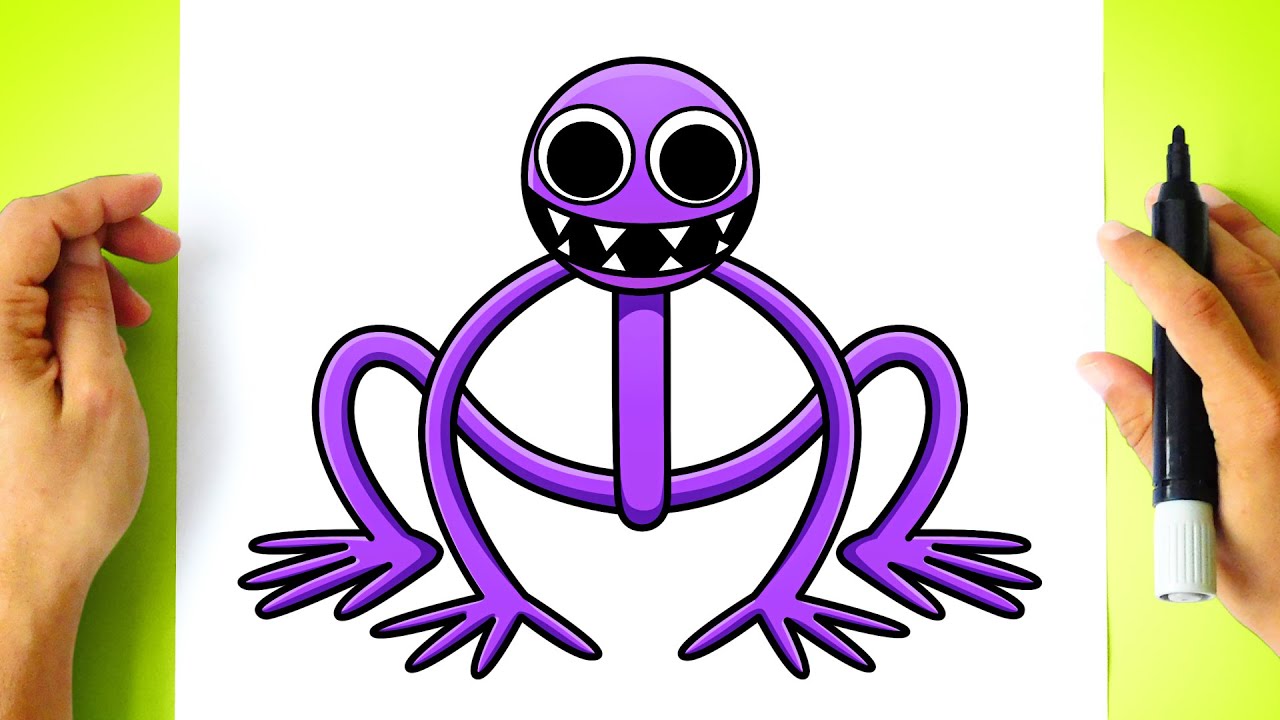 How to DRAW PURPLE from ROBLOX RAINBOW FRIENDS