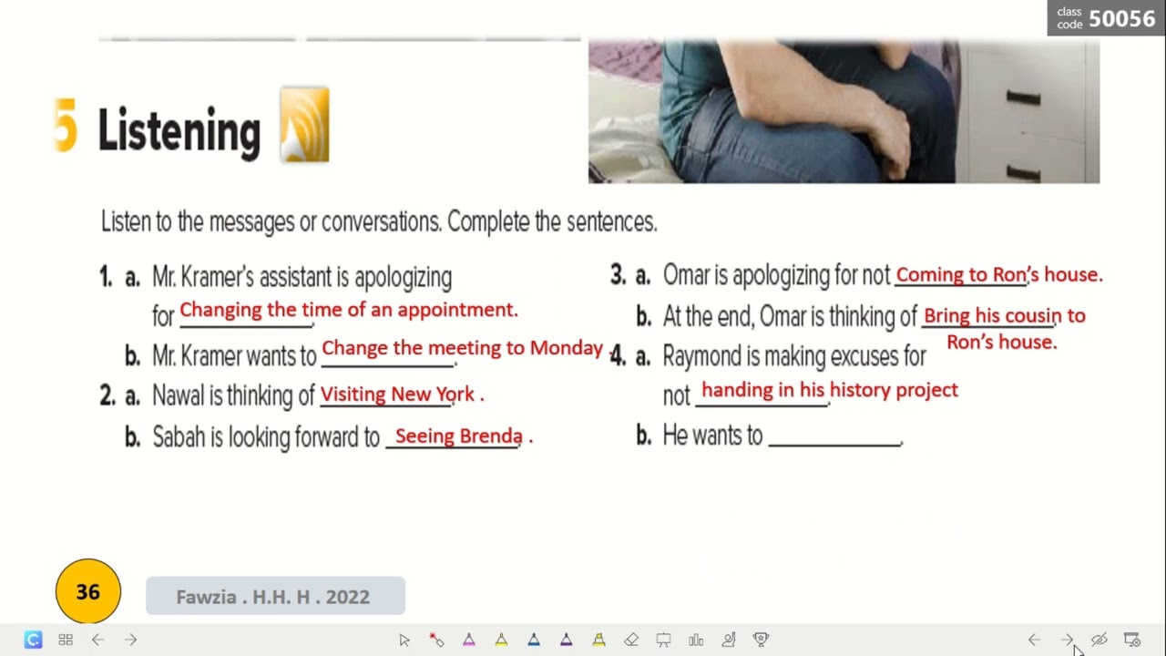 الصف الأول ثانوي Mega Goal 1.2 U 3 Language in context , listening & conversation P.36+37