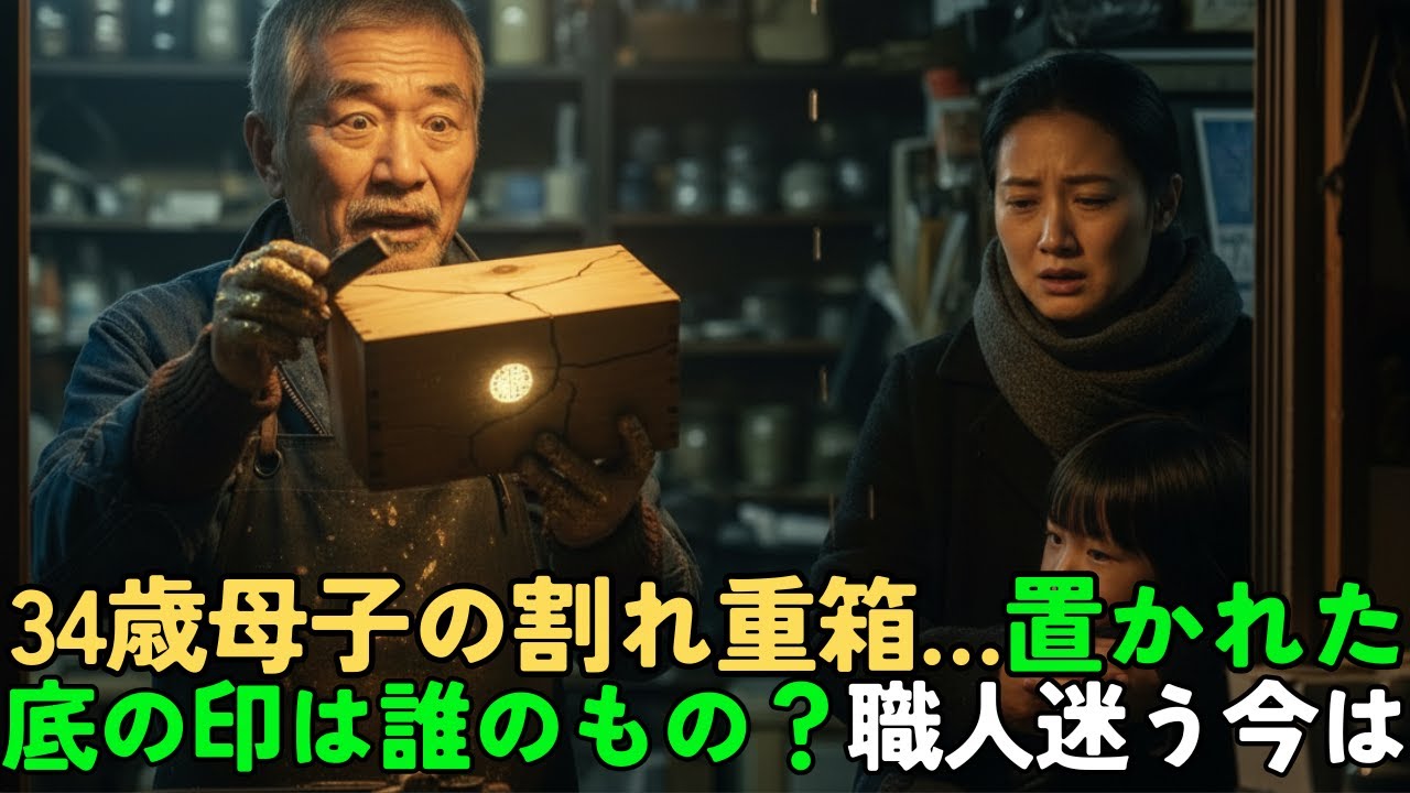 34歳母子が置いた割れた重箱…雨の夜、来月家賃倍の67歳金継ぎ師が受け取った依頼「金は要りません」底の印は誰？→まさか【感動する話】