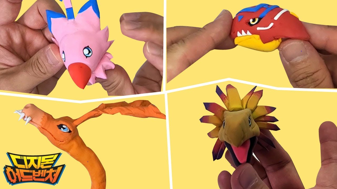 디지몬!│피요몬 진화 몰아보기!(버드라몬, 가루다몬, 페닉스몬)│클레이아트!
