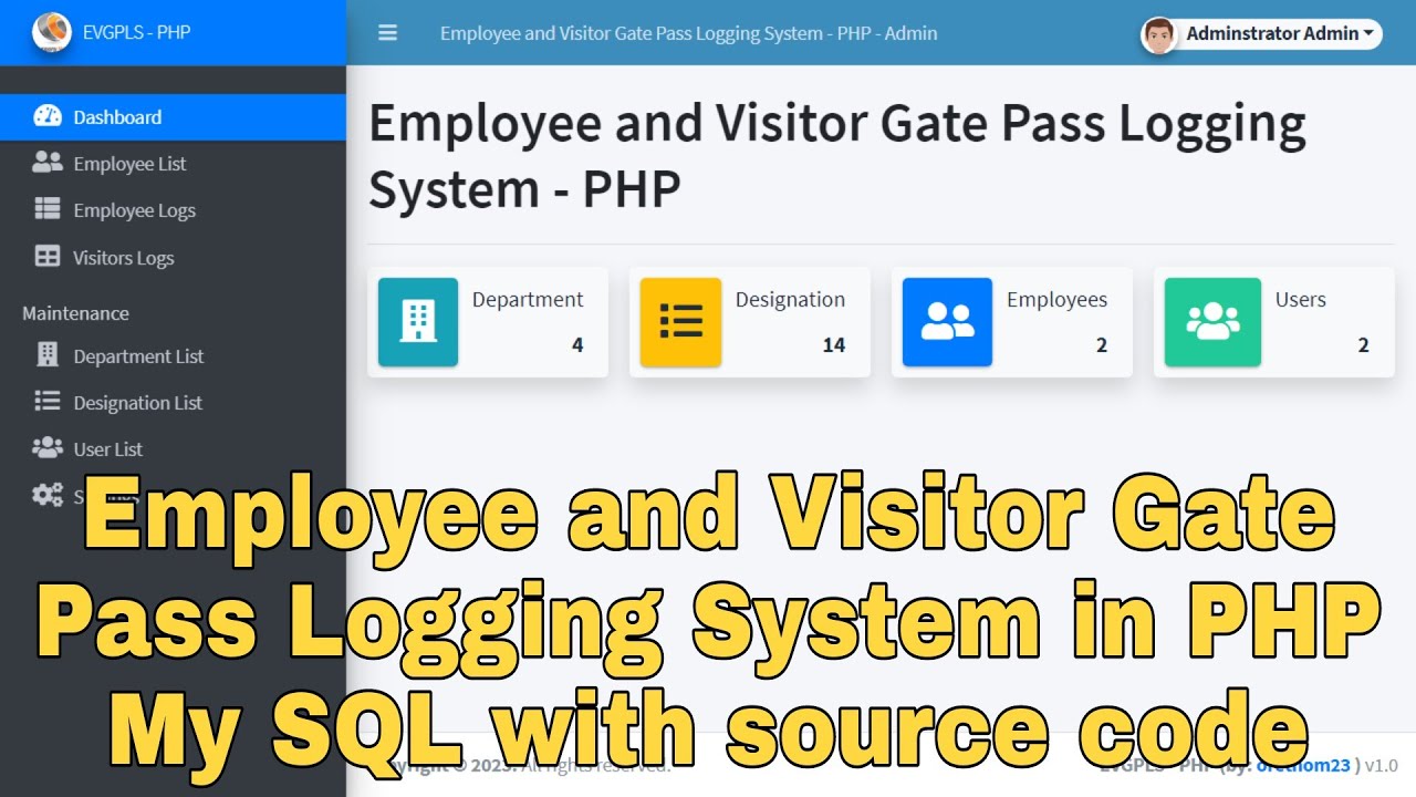 Employee and Visitor Gate Pass Logging System in PHP My SQL with source code