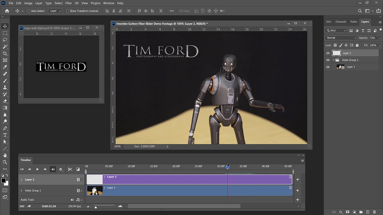 Добавление водяного знака (логотипа) на видео в Photoshop CC 2021