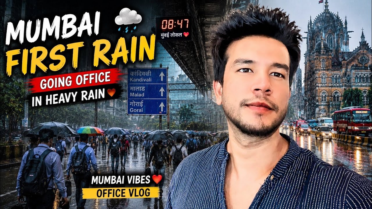 🌧️ Mumbai&rsquo;s First Rain 2026 | Heavy Rain, Mumbai Local Train & Office Commute Vlog 🚆
