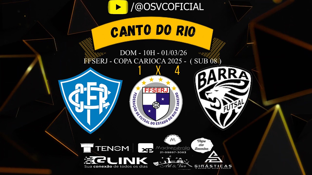 Melhores Momentos Madreperola Canto do Rio 1 x 4 Barra Futsal - Sub 8 - FFSERJ - Copa Carioca
