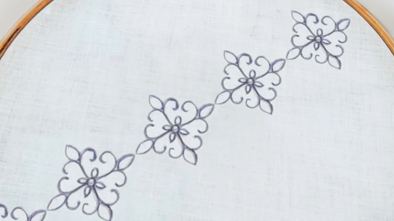 Simple Floral Border Design for Dress | Hand Embroidery Work