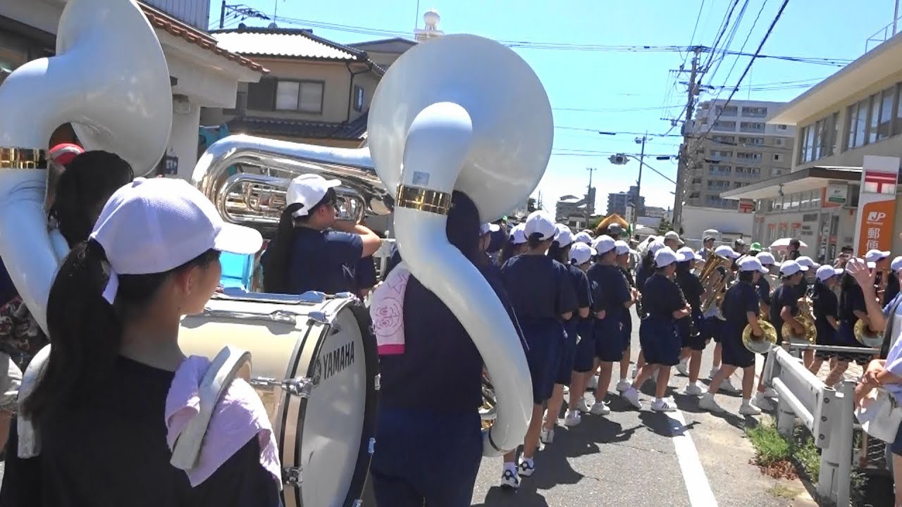２０１８篠栗祇園夏まつり　篠栗中学校吹奏楽部　パレード「動画」
