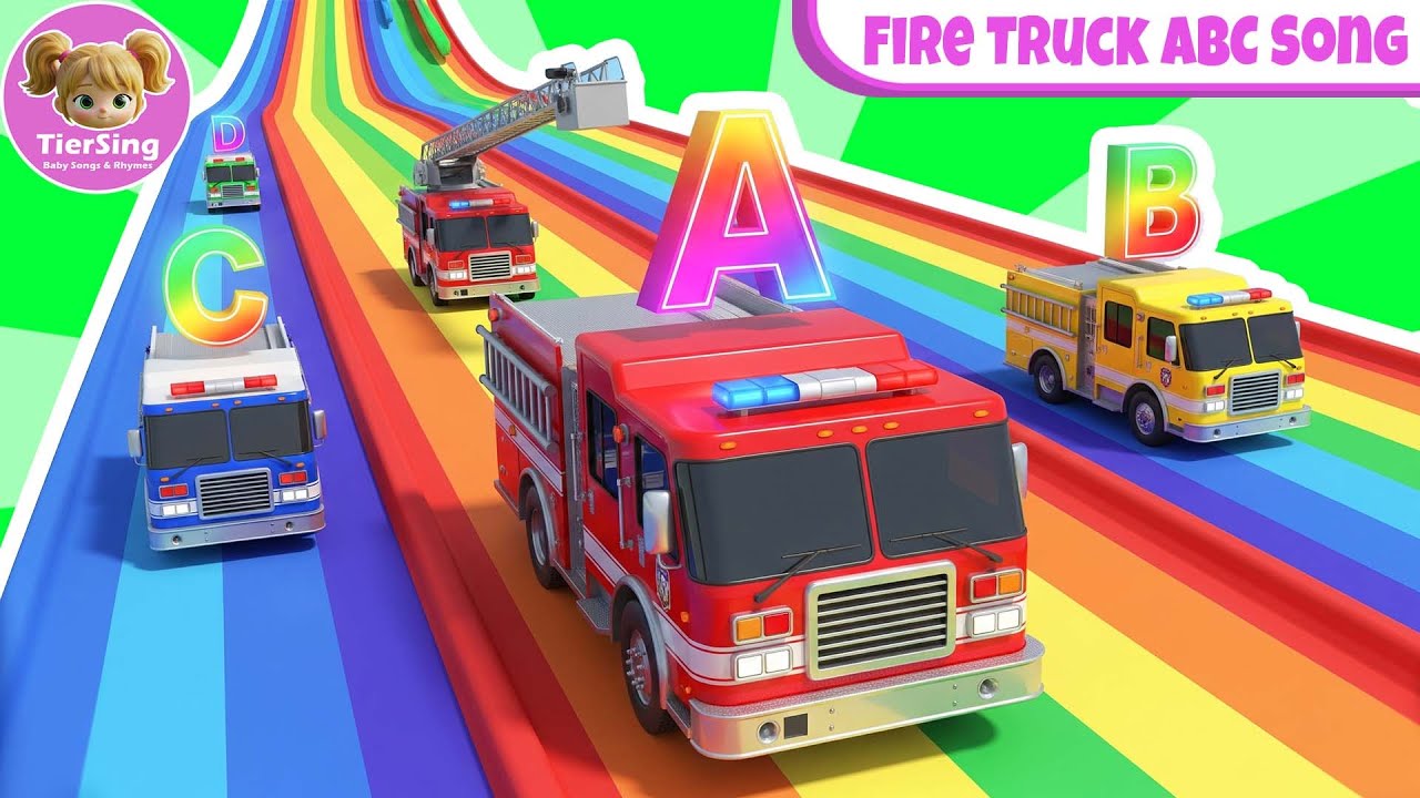 Fire Truck ABC Song  | Learn Alphabet with Vehicles for Kids 🎵  Nursery Rhymes Baby Songs 🎵 TierSing