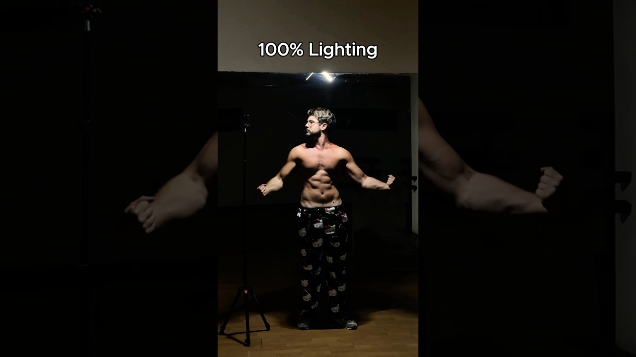 100% Lighting just hits different 👀 GymLamp for posing! #gym #bodybuilding #gymbro #gymrat