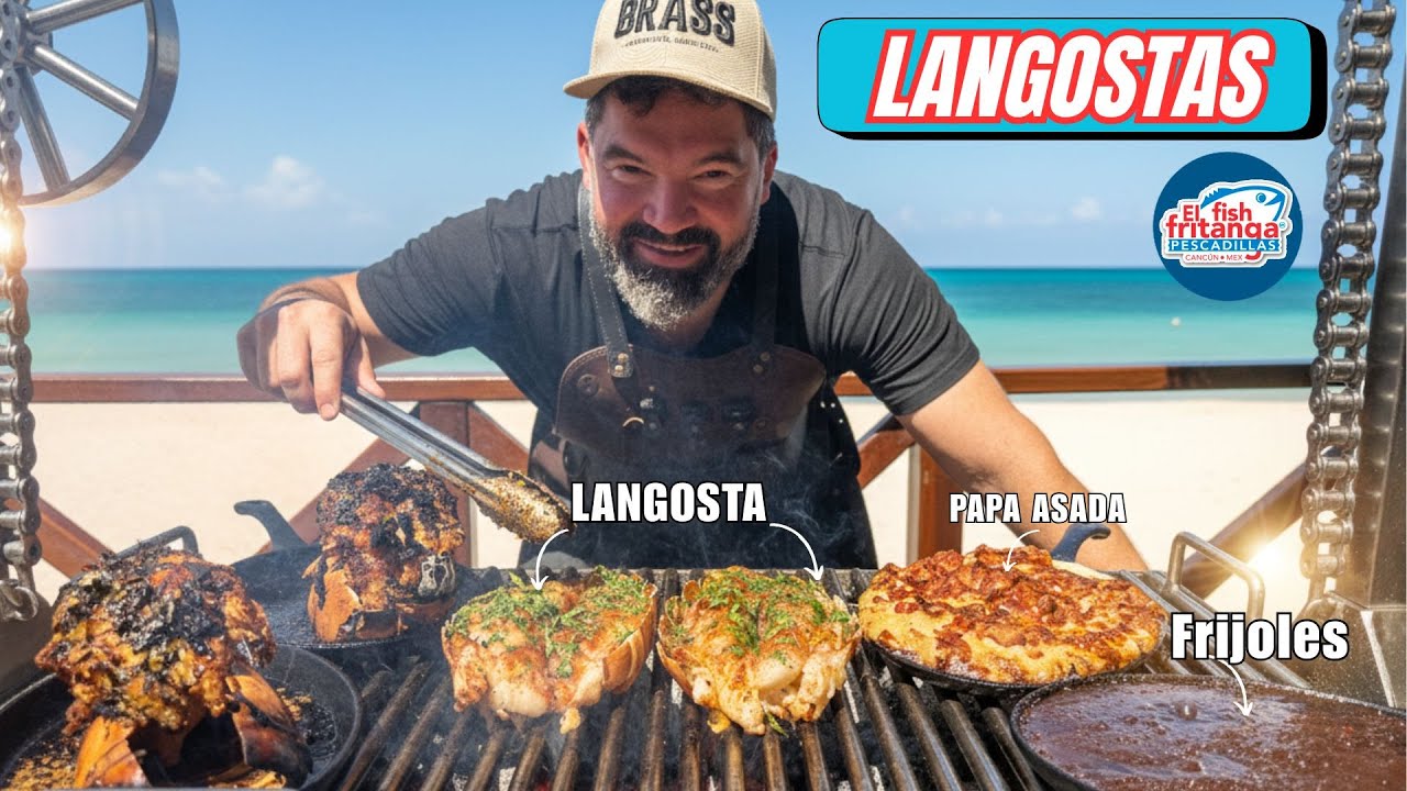 Las MEJORES LANGOSTAS en Cancún 🦞🔥 | Estilo Rosarito en el FISH FRITANGA de Zona Hotelera