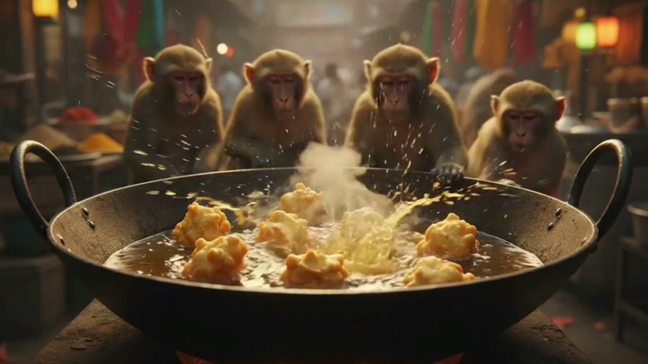 Pakistani Bandar Pakory bnate hue. #animation 