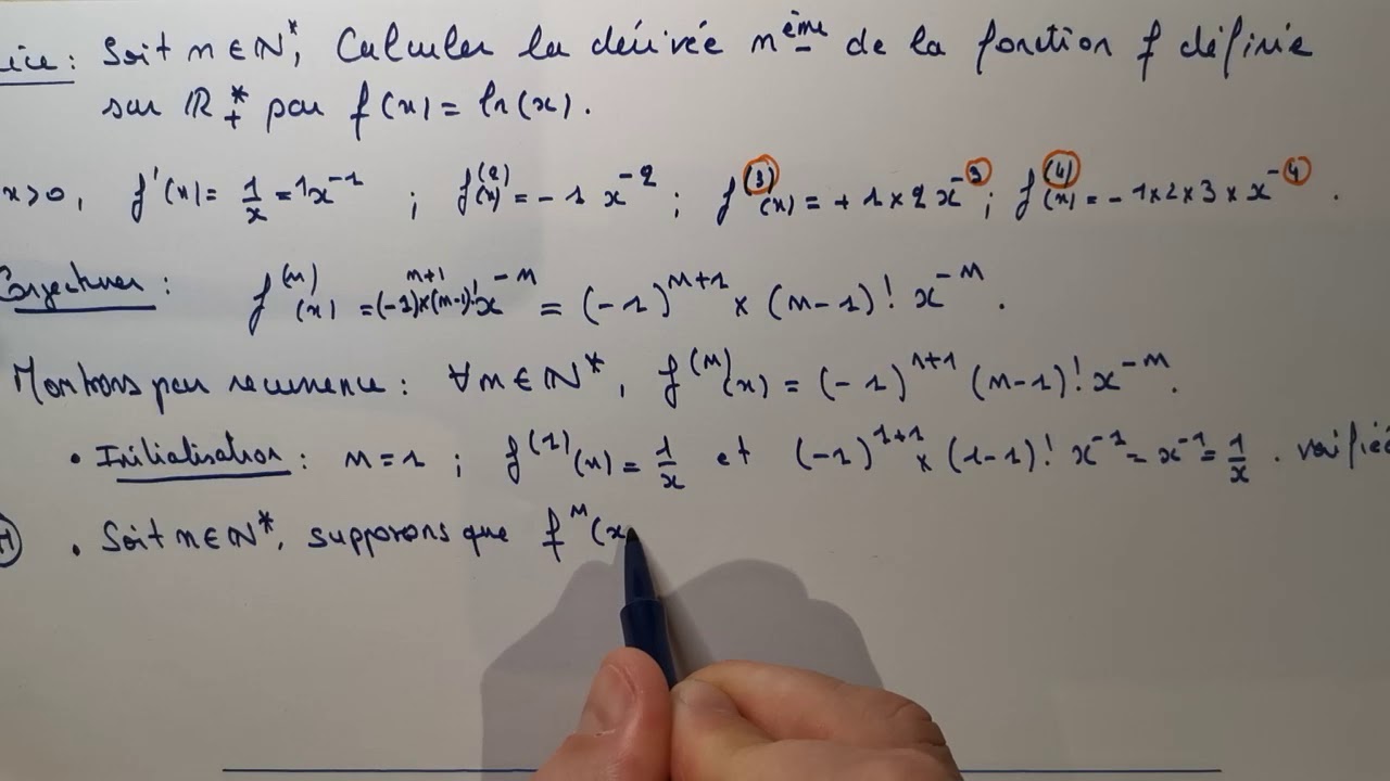 ECS1 : Dérivées successives : Dérivée n-ième de ln(x).