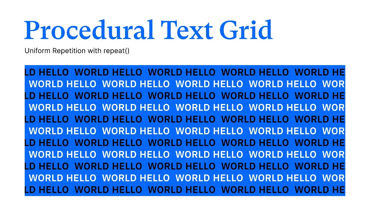 Procedural Text Grid: Uniform Repetition · After Effects Tutorial