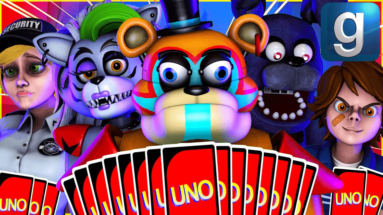 Gmod FNAF | Glamrock Freddy And Gregory Play UNO!