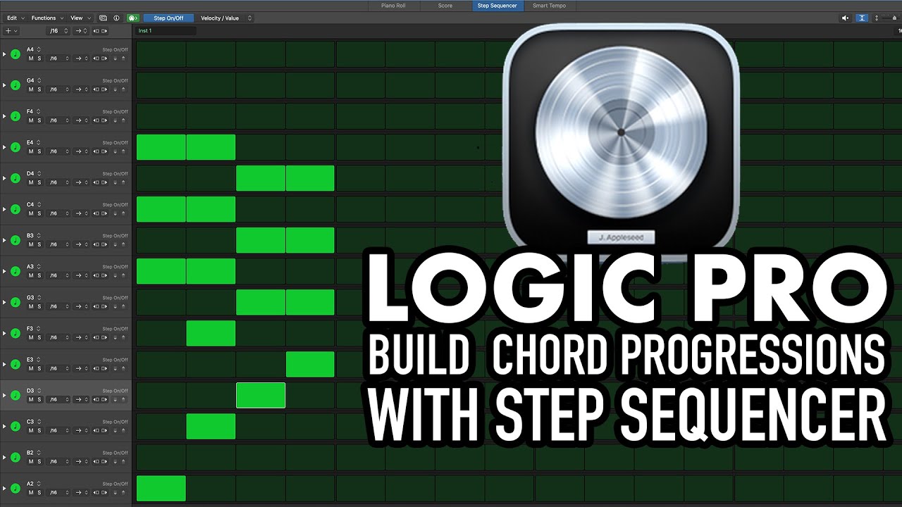 Logic Pro — последовательности аккордов с пошаговым секвенсором