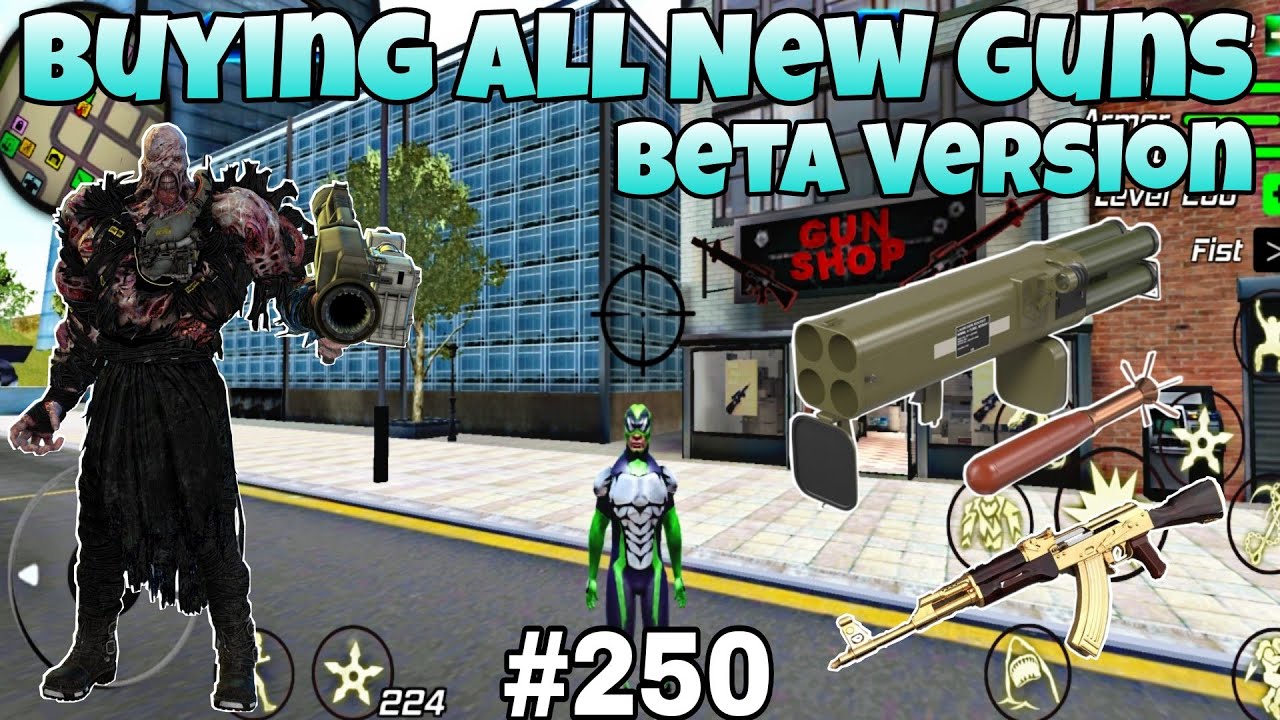 Buying All New Guns & Houses || Beta Version || Rope Frog Ninja Hero Gameplay #250