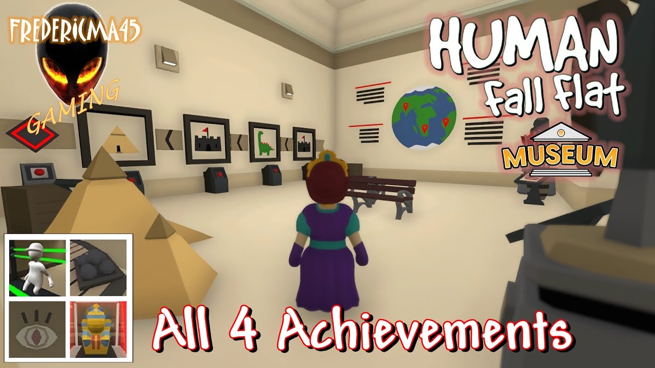 Human Fall Flat MUSEUM Level - Full Walkthrough + All 4 Achievements / Trophies | Free Level